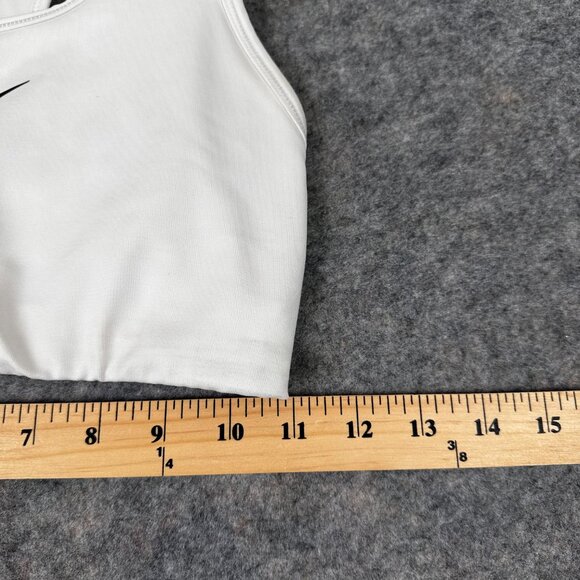 Nike White Women's Sports Bra Medium Coverage Size Small Swoosh - Picture 4 of 6